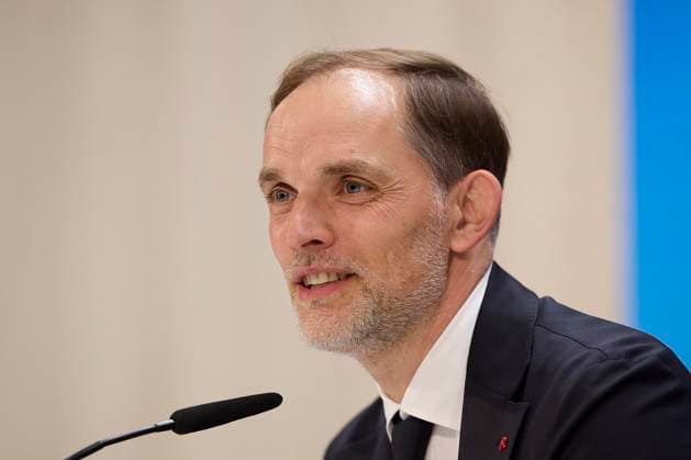 FC Bayern Munchen press conference, PK, Pressekonferenz and pitch walk around at Santiago Bernabeu stadium in Madrid, Spain - 7 May 2024 Thomas Tuchel, the head coach of FC Bayern Munchen, attends a press conference on the eve of the 2023 2024 UEFA Champions League semi-final second leg football match between Real Madrid CF and FC Bayern Munchen at Santiago Bernabeu stadium. Madrid Spain Copyright: xFedericoxTitonex xSOPAxImagesx FTITONE_0021