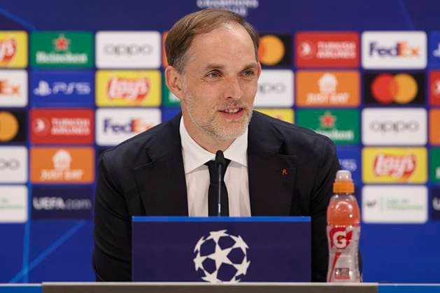FC Bayern Munchen press conference, PK, Pressekonferenz and pitch walk around at Santiago Bernabeu stadium in Madrid, Spain - 7 May 2024 Thomas Tuchel, the head coach of FC Bayern Munchen, attends a press conference on the eve of the 2023 2024 UEFA Champions League semi-final second leg football match between Real Madrid CF and FC Bayern Munchen at Santiago Bernabeu stadium. Madrid Spain Copyright: xFedericoxTitonex xSOPAxImagesx FTITONE_0023