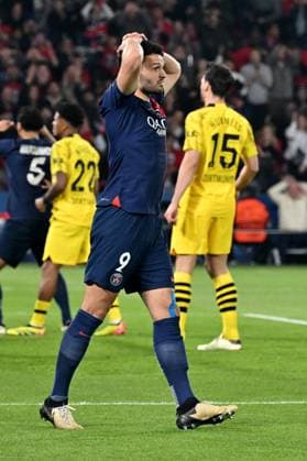 07 05 2024, xjrdrx, Football UEFA Champions League, Paris St Germain Borussia Dortmund emspor, v l Goncalo Ramos PSG Paris St Germain Enttaeuscht Enttaeuscht traurig frustriert ratlos DFL DFB REGULATIONS PROHIBIT ANY USE OF PHOTOGRAPHS as IMAGE SEQUENCES and or QUASI VIDEO Paris