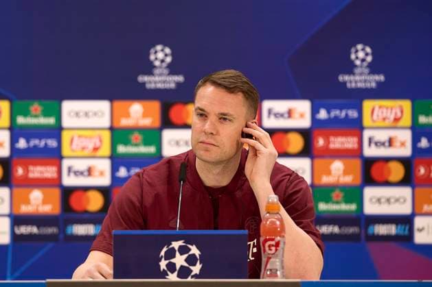 May 7, 2024, Madrid, Spain: Manuel Neuer of FC Bayern Munchen attends a press conference, PK, Pressekonferenz on the eve of the 2023 2024 UEFA Champions League semi-final second leg football match between Real Madrid CF and FC Bayern Munchen at Santiago Bernabeu stadium. Madrid Spain - ZUMAs197 20240507_aaa_s197_108 Copyright: xFedericoxTitonex