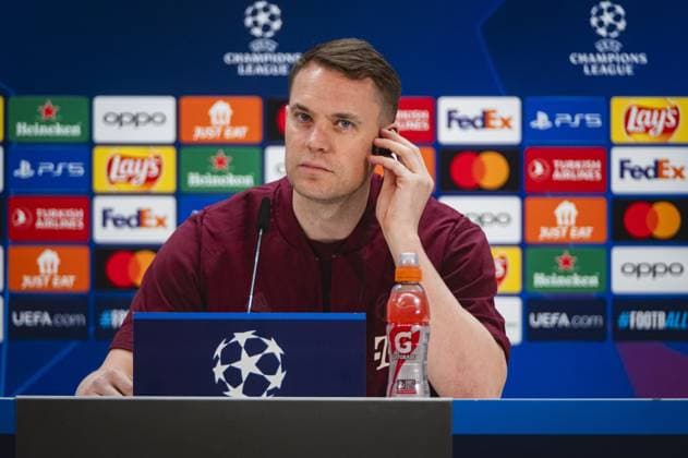 MADRID, SPAIN - MAY 7: Manuel Neuer of FC Bayern Munchen seen speaking during the Bayern Munchen Pitch Walk and press conference, PK, Pressekonferenz ahead of their UEFA Champions League semi-final second leg match against Real Madrid at Estadio Santiago Bernabeu on May 7, 2024 in Madrid, Spain.  Copyright: xAlbertoxGardin IPAxSportx xipa-ax xx IPA_45844702 IPA_Agency_IPA45844702