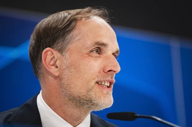 MADRID, SPAIN - MAY 7: Thomas Tuchel, the head coach of FC Bayern Munchen, seen speaking during the Bayern Munchen Pitch Walk and press conference, PK, Pressekonferenz ahead of their UEFA Champions League semi-final second leg match against Real Madrid at Estadio Santiago Bernabeu on May 7, 2024 in Madrid, Spain.  Copyright: xAlbertoxGardin IPAxSportx xipa-ax xx IPA_45844791 IPA_Agency_IPA45844791