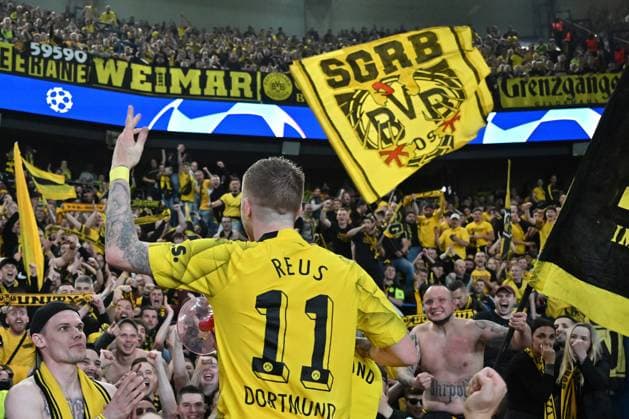 07 05 2024, xjrdrx, Soccer UEFA Champions League, Paris St Germain Borussia Dortmund emspor, v l jubilation over the victory and the entry into the final of the Champions League at Borussia Dortmund Marco Reus Borussia Dortmund DFL DFB REGULATIONS PROHIBIT ANY USE OF PHOTOGRAPHS as IMAGE SEQUENCES and or QUASI VIDEO Paris