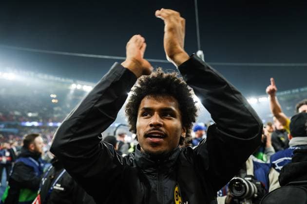 Paris Saint-Germain v Borussia Dortmund: Semi-final Second Leg - UEFA Champions League 2023 24 Karim Adeyemi of Borussia Dortmund is celebrating after the UEFA Champions League semi-final second leg football match between Paris Saint-Germain (PSG) and Borussia Dortmund at the Parc des Princes Stadium in Paris. Paris France  Copyright: xIbrahimxEzzatx originalFilename:ezzat-parissai240507_npg1N.jpg