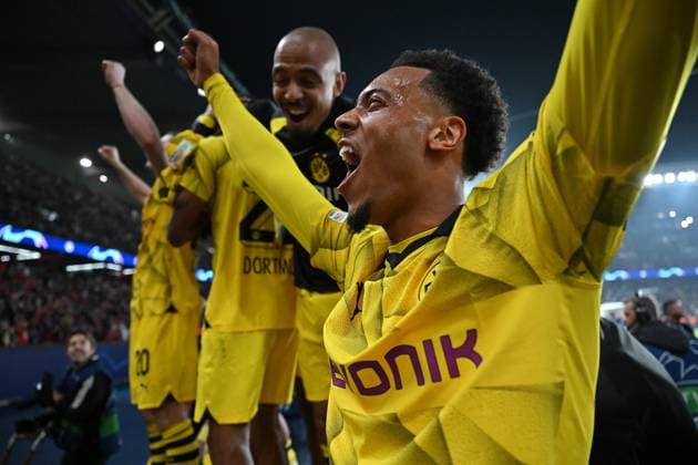 07 05 2024, xjrdrx, Football UEFA Champions League, Paris St Germain Borussia Dortmund emspor, v l Felix Nmecha Borussia Dortmund DFL DFB REGULATIONS PROHIBIT ANY USE OF PHOTOGRAPHS as IMAGE SEQUENCES and or QUASI VIDEO Paris