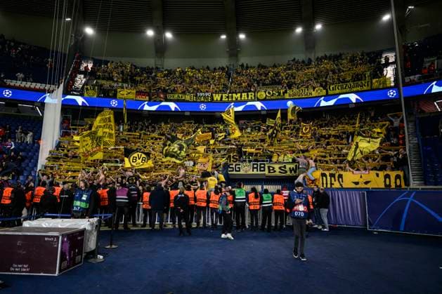 Dortmund fans, Paris Saint Germain vs Borussia Dortmund, football, Champions League, semi-final, 07 05 2024 Paris North Rhine-Westphalia France Copyright: xkolbert-press MarcxNiemeyerx