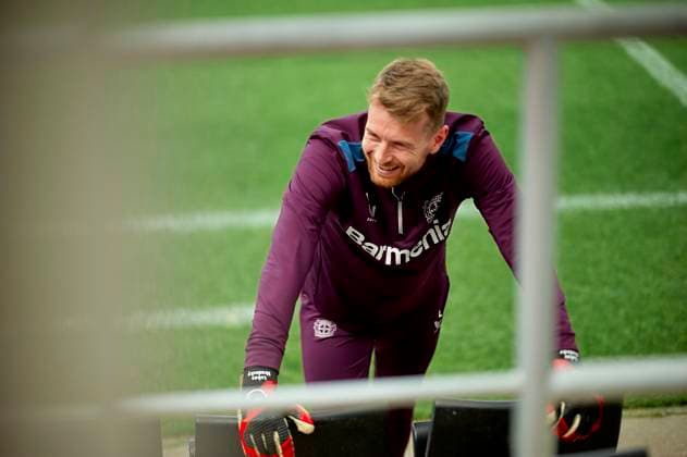 LEVERKUSEN, GERMANY - 8 MAY, 2024: Lukas Hradecky Pre match UEFA Europa League practice FC Bayer 04 Leverkusen at BayArena  Copyright: xVitaliixKliuiev(Vitleo),xVITALIIxKLIUIEVx