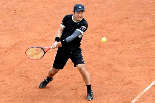 Yoshihito Nishioka of Japan during the match against Sebastian Ofner of Austria at the Internazionali BNL d Italia 2024 tennis tournament at Foro Italico in Rome, Italy on May 8, 2024. antoniettaxbaldassarre