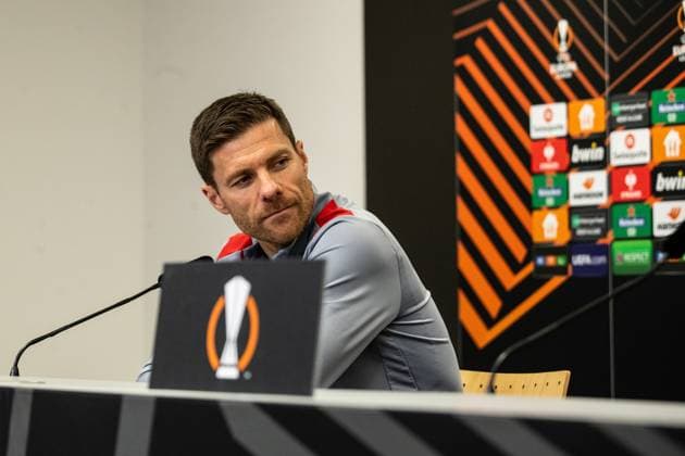 Bayer 04 Leverkusen, Press conference 08 05 2024 Xabi Alonso Head Coach, Bayer 04 Leverkusen Bayer 04 Leverkusen, Press conference for the UEFA Europa League match Bayer 04 Leverkusen AS Roma BayArena, Leverkusen 08 05 2024 Copyright: xBEAUTIFULxSPORTS Buriakovx