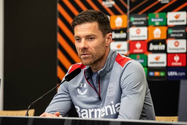 Bayer 04 Leverkusen, Press conference 08 05 2024 Xabi Alonso Head Coach, Bayer 04 Leverkusen Bayer 04 Leverkusen, Press conference for the UEFA Europa League match Bayer 04 Leverkusen AS Roma BayArena, Leverkusen 08 05 2024 Copyright: xBEAUTIFULxSPORTS Buriakovx