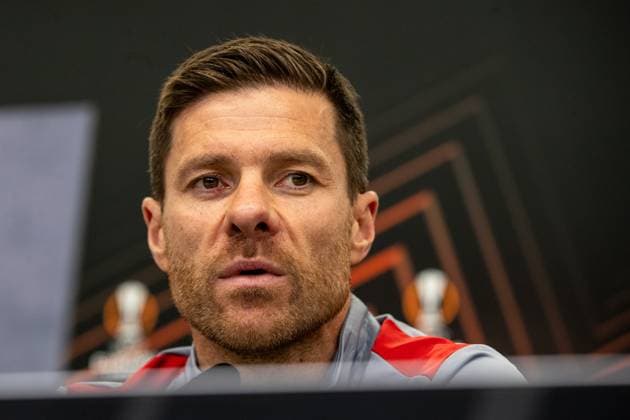 Bayer 04 Leverkusen, Press conference 08 05 2024 Xabi Alonso Head Coach, Bayer 04 Leverkusen Bayer 04 Leverkusen, Press conference for the UEFA Europa League match Bayer 04 Leverkusen AS Roma BayArena, Leverkusen 08 05 2024 Copyright: xBEAUTIFULxSPORTS Buriakovx
