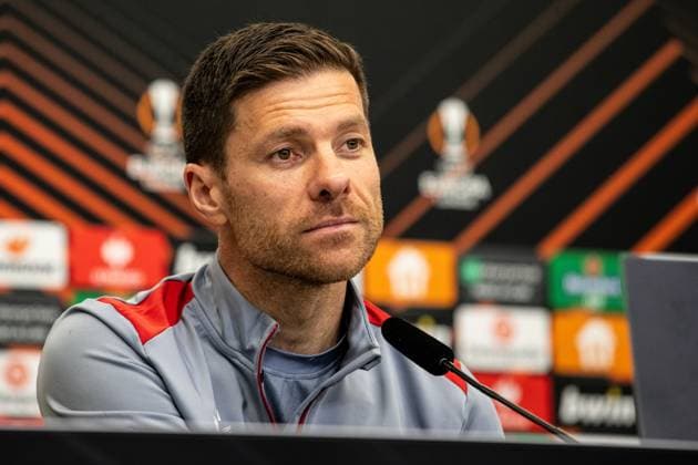 Bayer 04 Leverkusen, Press conference 08 05 2024 Xabi Alonso Head Coach, Bayer 04 Leverkusen Bayer 04 Leverkusen, Press conference for the UEFA Europa League match Bayer 04 Leverkusen AS Roma BayArena, Leverkusen 08 05 2024 Copyright: xBEAUTIFULxSPORTS Buriakovx