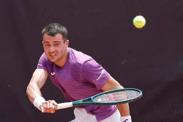 May 8, 2024, Rome, Lazio, Italy: Nuno Borges (POR) is playing during the first round match against Pedro Martinez (ESP) on day three of the Internazionali BNL D Italia 2024 at Foro Italico on May 08, 2024 in Rome, Italy. Rome Italy - ZUMAl131 20240508_zsp_l131_022 Copyright: xCiroxDexLucax