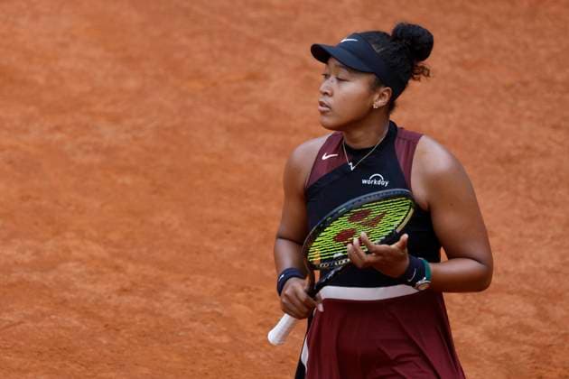 May 8, 2024, Rome, ITALY: Naomi Osaka of Japan in action during her women s singles 1st round match against Clara Burel of France (not pictured) at the Italian Open tennis tournament in Rome, Italy, 08 May 2024 ANSA FABIO FRUSTACI Italian Open tennis tournament  - ZUMAa110 20240508_zaf_a110_029 Copyright: xFabioxFrustacix
