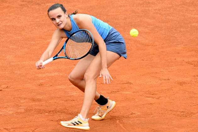 Clara Burel of France in action during the match against Naomi Osaka of United States of America at the Internazionali BNL d Italia 2024 tennis tournament at Foro Italico in Rome, Italy on May 8, 2024. Naomi Osaka defeated Clara Burel 7-6, 6-1. antoniettaxbaldassarre