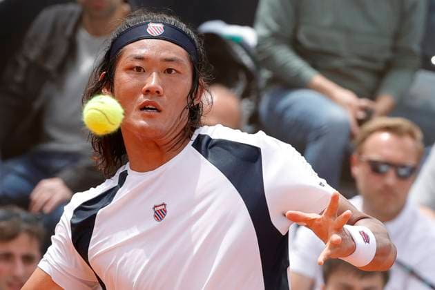 Internazionali BNL D Italia 2024 - Day Three Zhizhen Zhang of China is playing against Daniel Elahi Galan of Colombia during the first round match on day three of the Internazionali BNL D Italia at Foro Italico in Rome, Italy, on May 8, 2024. Rome Lazio Italy  Copyright: xCiroxDexLucax originalFilename:deluca-internaz240508_npwQ7.jpg