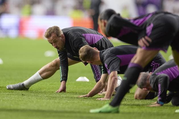 Harry Kane warms up prior to the UEFA Champions League match between Real Madrid and Bayern Munich at Santiago Bernabeu Stadium on May 8, 2024 in Madrid, Spain. (Photo by: Ma de Gracia Jimenez) FOOTBALL : Real Madrid vs Bayern Munich- UEFA Champions League - 08 05 2024 LGM Panoramic 