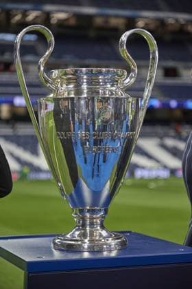 Trophy to the UEFA Champions League match between Real Madrid and Bayern Munich at Santiago Bernabeu Stadium on May 8, 2024 in Madrid, Spain. (Photo by: Ma de Gracia Jimenez) FOOTBALL : Real Madrid vs Bayern Munich- UEFA Champions League - 08 05 2024 LGM Panoramic 