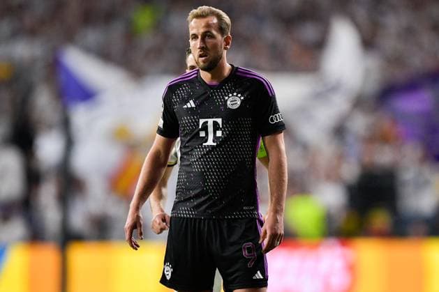 2024-05-08 Real Madrid v FC Bayern Munchen - Semi-final Second Leg - UEFA Champions League 2023 24 MADRID, SPAIN - MAY 8: Harry Kane of FC Bayern Munchen looks on during the Semi-final Second Leg - UEFA Champions League 2023 24 match between Real Madrid and FC Bayern Munchen at Estadio Santiago Bernabeu on May 8, 2024 in Madrid, Spain. (Photo by Pablo Morano BSR Agency) Madrid Spain Content not available for redistribution in The Netherlands directly or indirectly through any third parties. Copyright: xBSRxAgencyx
