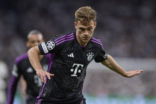 Joshua Kimmich of FC Bayern Munich looks on during the UEFA Champions League match between Real Madrid and Bayern Munich at Santiago Bernabeu Stadium on May 8, 2024 in Madrid, Spain. (Photo by: LGM) FOOTBALL : Real Madrid vs Bayern Munich- UEFA Champions League - 08 05 2024 LGM Panoramic 