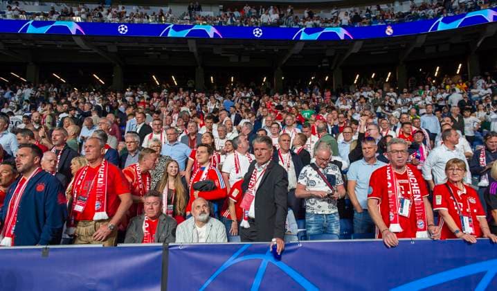 08 05 2024, Football UEFA Champions League 2023 2024 semi-final, Real Madrid FC Bayern Munich, at Estadio Santiago Bernabeu, Madrid, Fans FC Bayern