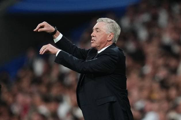 ESP: Real Madrid v FC Bayern Munchen. UEFA Champions League match. Semi-finals Real Madrid head coach Carlo Ancelotti during the UEFA Champions League match, Semi-finals, 2nd leg, between Real Madrid and FC Bayern Munchen played at Santiago Bernabeu Stadium on May 8, 2024 in Madrid Spain. kpng Copyright: xSergioxRuizx xPRESSINPHOTOx PS_240508_009