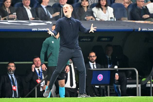 Madrid, Estadio Santiago Bernabeu, 08 05 24, GER, Men, UEFA Champions League, Season 2023 2024, Semifinal, Real Madrid CF FC Bayern Muenchen Picture Coach Thomas TUCHEL Muenchen Only for editorial use UEFA regulations prohibit any use of photographs as image sequences and or quasi video Spain