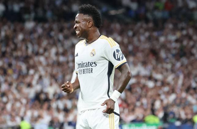 Vinicius Junior Real Madrid 7 Gestures, facial expressions, emotions, Real Madrid vs FC Bayern Muenchen, Champions League semi-final, second leg, 2023 24, 8 5 2024 season, Real Madrid vs FC Bayern Muenchen, Champions League semi-final, second leg, 2023 24, 8 5 2024 season, Madrid Copyright: xEibner-Pressefoto joergxNiebergax EP_JNL