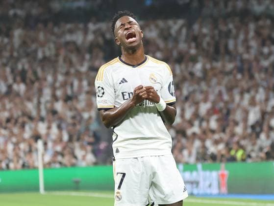 Vinicius Junior Real Madrid 7 Gestures, facial expressions, emotions, Real Madrid vs FC Bayern Muenchen, Champions League semi-final, second leg, 2023 24, 8 5 2024 season, Real Madrid vs FC Bayern Muenchen, Champions League semi-final, second leg, 2023 24, 8 5 2024 season, Madrid Copyright: xEibner-Pressefoto joergxNiebergax EP_JNL