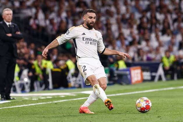 May 8, 2024, Madrid, Madrid, SPAIN: Daniel Carvajal of Real Madrid in action during the UEFA Champions League, Semi Final Second Leg, football match played between Real Madrid and FC Bayern Munich at Santiago Bernabeu stadium on May 08, 2024 in Madrid, Spain. Madrid SPAIN - ZUMAa181 20240508_zaa_a181_082 Copyright: xIrinaxR.xHipolitox
