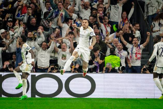 Goal celebration to 1 1 by Joselu 14 Madrid , Real Madrid vs FC Bayern Muenchen, Football, Champions League, Semifinal, 08 05 2024 Madrid Madrid Spain Copyright: xkolbert-press MarcxNiemeyerx