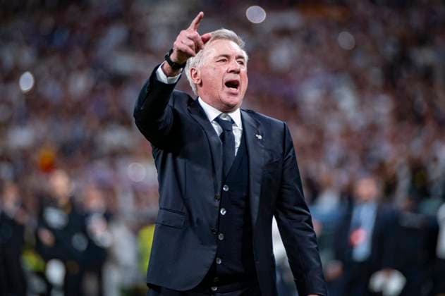 Real Madrid vs FC Bayern Munchen: Semi-final Second Leg - UEFA Champions League 2023 24 MADRID, SPAIN - MAY 8: Carlo Ancelotti, coach of Real Madrid, seen celebrating the victory at the end of the UEFA Champions League semi-final second leg match between Real Madrid and FC Bayern Munchen at Estadio Santiago Bernabeu on May 8, 2024 in Madrid, Spain. Madrid Estadio Santiago Bernabeu Spain Copyright: xAlbertoxGardinx AGardin_20240508_Football_Champions_Real_Madrid_vs_Bayern_018