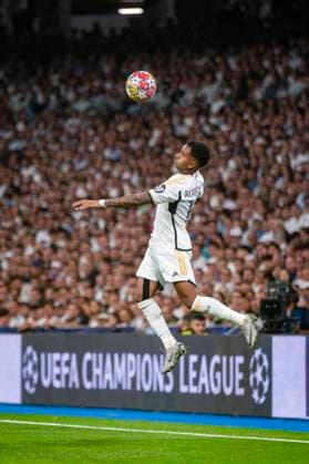 Real Madrid vs FC Bayern Munchen: Semi-final Second Leg - UEFA Champions League 2023 24 MADRID, SPAIN - MAY 8: Rodrygo Silva de Goes of Real Madrid seen in action with the ball during the UEFA Champions League semi-final second leg match between Real Madrid and FC Bayern Munchen at Estadio Santiago Bernabeu on May 8, 2024 in Madrid, Spain. Madrid Estadio Santiago Bernabeu Spain Copyright: xAlbertoxGardinx AGardin_20240508_Football_Champions_Real_Madrid_vs_Bayern_086