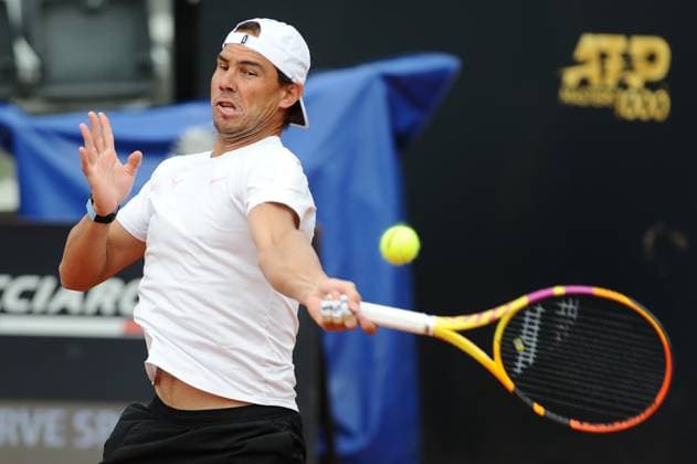 Foto IPP Cavaliere Emiliano. Roma 09 05 2024. Tennis Internazionali d Italia 2024. Nella foto: Rafael Nadal in allenamento. Italy Photo Press - World Copyright italy ITALY  Copyright: xR4924_italyphotopressx