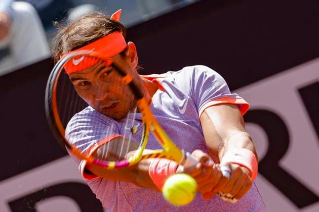 May 9, 2024, Rome, ITALY: Rafael Nadal of Spain in action during his men s singles 1st round match against Zizou Bergs of Belgium (not pictured) at the Italian Open tennis tournament in Rome, Italy, 09 May 2024 ANSA FABIO FRUSTACI Italian Open tennis tournament  - ZUMAa110 20240509_zaf_a110_017 Copyright: xFabioxFrustacix