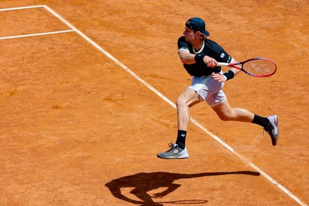 May 9, 2024, Rome, ITALY: Zizou Bergs of Belgium in action during his men s singles 1st round match against Rafael Nadal of Spain (not pictured) at the Italian Open tennis tournament in Rome, Italy, 09 May 2024 ANSA FABIO FRUSTACI Italian Open tennis tournament  - ZUMAa110 20240509_zaf_a110_023 Copyright: xFabioxFrustacix