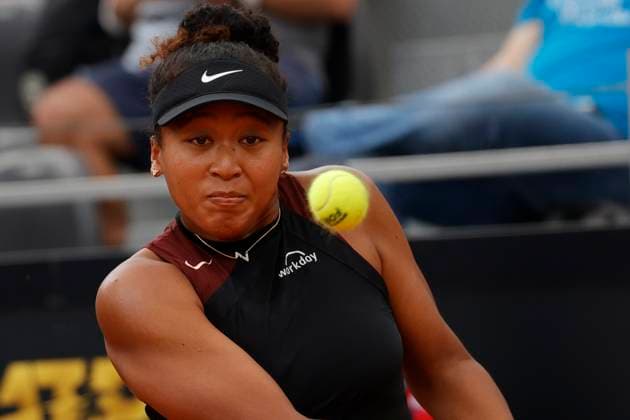 May 9, 2024, Rome, Lazio, Italy: Naomi Osaka (JPN)is playing during the first round match against Marta Kostyuk (UKR) on day Four of the Internazionali BNL D Italia 2024 at Foro Italico on May 09, 2024 in Rome, Italy. Rome Italy - ZUMAl131 20240509_zsp_l131_063 Copyright: xCiroxDexLucax