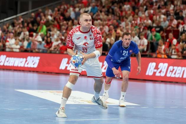 Gdansk, 09.05.2024, Pilka reczna. Reprezentacja. Eliminacje IHF Mistrzostw Swiata 2025. Mecz Polska - Slowacja, Gdansk, Handball. IHF Mens World Championship, WM, Weltmeisterschaft 2025 qualification. Match Poland - Slovakia, Gdansk. NZ: Jakub Szyszko, Lubomir Duris , FOT. Tomasz Zasinski 058sport.pl NEWSPIX.PL --- Newspix.pl  20240509_054_ZAS_20240509_1_ZAS_