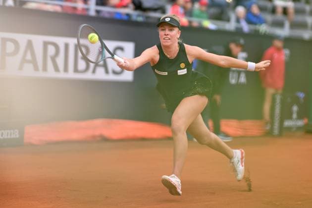 Magdalena French (POL)Coco Gauff (USA) during her match against Coco Gauff (USA) at the Italian Open tennis tournament in Rome, Thursday, May 9, 2024.(Alfredo Falcone LaPresse)  Copyright: xAlfredoxFalcone LaPressex