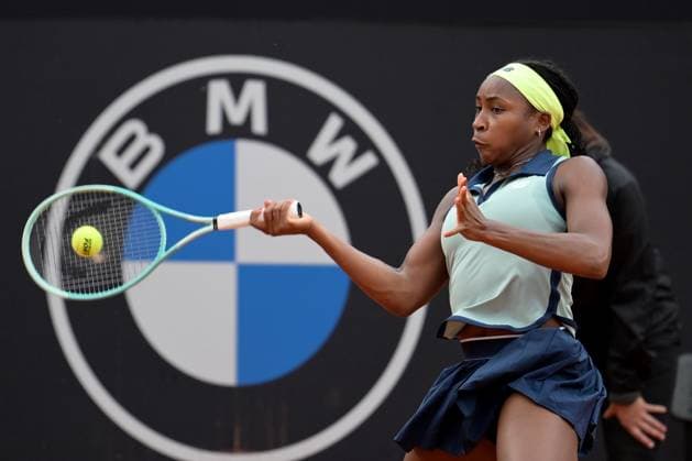 Coco Gauff (USA) during her match against Magdalena French (POL) at the Italian Open tennis tournament in Rome, Thursday, May 9, 2024.(Alfredo Falcone LaPresse)  Copyright: xAlfredoxFalcone LaPressex