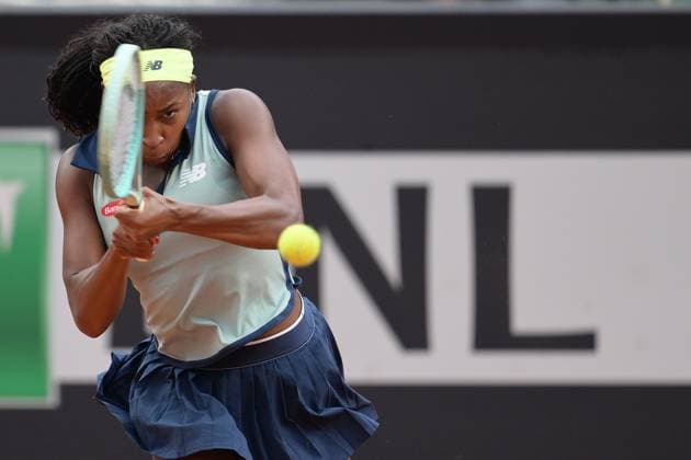 Coco Gauff (USA) during her match against Magdalena French (POL) at the Italian Open tennis tournament in Rome, Thursday, May 9, 2024.(Alfredo Falcone LaPresse)  Copyright: xAlfredoxFalcone LaPressex