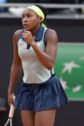 Coco Gauff (USA) during her match against Magdalena French (POL) at the Italian Open tennis tournament in Rome, Thursday, May 9, 2024.(Alfredo Falcone LaPresse)  Copyright: xAlfredoxFalcone LaPressex