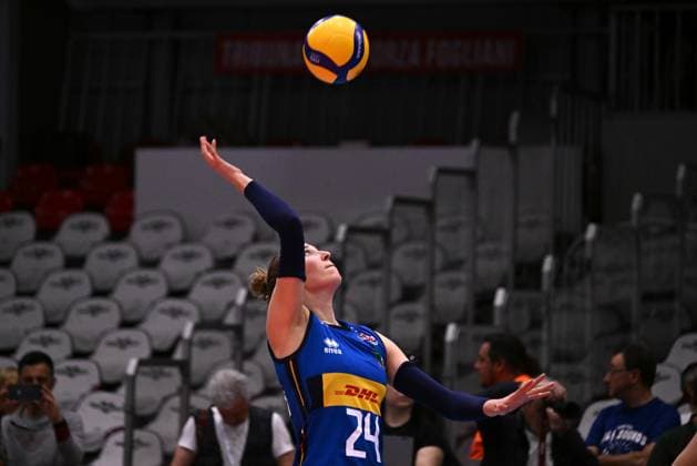 Actions game and players images between Italian Senior Women s national team, Nationalteam and Swedish Senior Women s National Team in the VOLLEYBALL - FRIENDLY MATCH - Test Match at PalaBancaSport di Piacenza - May 9, 2024 during Test Match - Italy Women vs Sweden, Volleyball Test Match in Piacenza, Italy, May 09 2024  Copyright: xDuilioxDellaxLibera IPAxSportx x xx IPA_45904677 IPA_Agency_IPA45904677