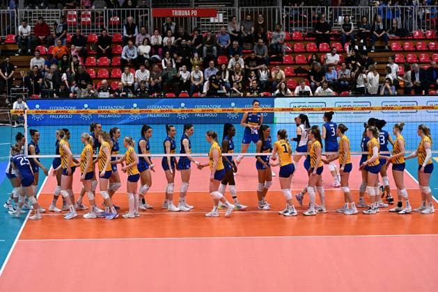 Actions game and players images between Italian Senior Women s national team, Nationalteam and Swedish Senior Women s National Team in the VOLLEYBALL - FRIENDLY MATCH - Test Match at PalaBancaSport di Piacenza - May 9, 2024 during Test Match - Italy Women vs Sweden, Volleyball Test Match in Piacenza, Italy, May 09 2024  Copyright: xDuilioxDellaxLibera IPAxSportx x xx IPA_45904702 IPA_Agency_IPA45904702