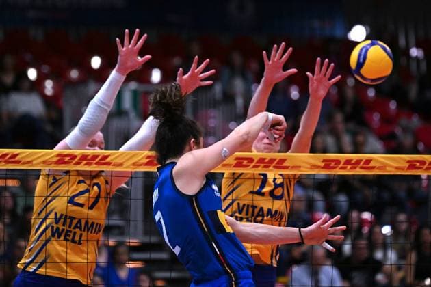 Actions game and players images between Italian Senior Women s national team, Nationalteam and Swedish Senior Women s National Team in the VOLLEYBALL - FRIENDLY MATCH - Test Match at PalaBancaSport di Piacenza - May 9, 2024 during Test Match - Italy Women vs Sweden, Volleyball Test Match in Piacenza, Italy, May 09 2024  Copyright: xDuilioxDellaxLibera IPAxSportx x xx IPA_45904829 IPA_Agency_IPA45904829