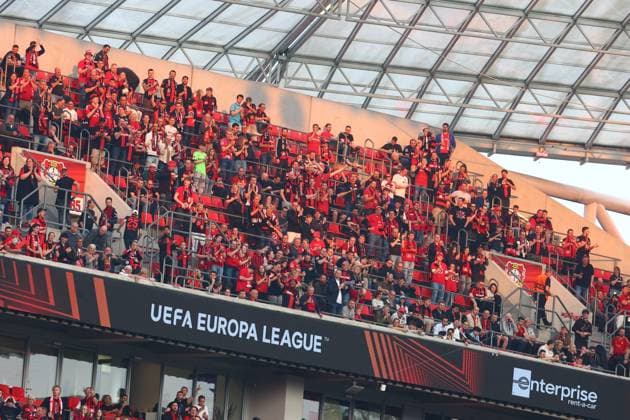 Bayer 04 Leverkusen vs AS Roma, Football, Europa League, Semifinal, Second leg, 09 05 2024 Leverkusen Fans Bayer 04 Leverkusen Leverkusen NRW Germany Copyright: xkolbert-press AntxPalmerx