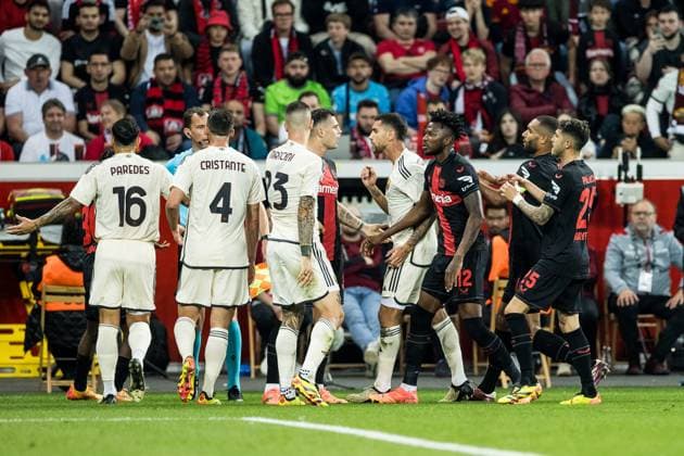 UEFA Europa League semi-final Bayer 04 Leverkusen vs AS Roma, 09 05 2024 Jeremie Frimpong Bayer 04 Leverkusen, 30 UEFA Europa League Bayer 04 Leverkusen AS Roma, Leverkusen, BayArena on 09 05 2024 Copyright: xBEAUTIFULxSPORTS Wunderlx