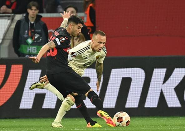 08 05 2024, xjrdrx, Football UEFA Europa League, Bayer 04 Leverkusen AS Roma emspor, v l Exequiel Palacios Bayer Leverkusen , Angelino AS Roma DFL DFB REGULATIONS PROHIBIT ANY USE OF PHOTOGRAPHS as IMAGE SEQUENCES and or QUASI VIDEO Leverkusen