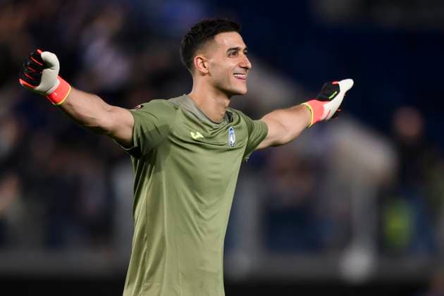 Atalanta BC v Olympique de Marseille - UEFA Europa League Juan Musso of Atalanta BC celebrates during the UEFA Europa League semi-final second leg football match between Atalanta BC v Olympique de Marseille. Milan Italy Copyright: xNicolòxCampox