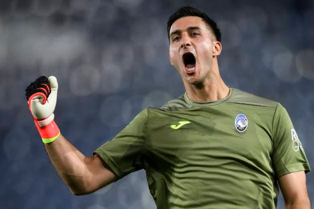 Atalanta BC v Olympique de Marseille - UEFA Europa League Juan Musso of Atalanta BC celebrates during the UEFA Europa League semi-final second leg football match between Atalanta BC v Olympique de Marseille. Milan Italy Copyright: xNicolòxCampox